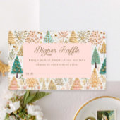 Winter Meisje Baby shower Luier Raffle Ticket Informatiekaartje