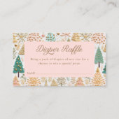 Winter Meisje Baby shower Luier Raffle Ticket Informatiekaartje (Voorkant)
