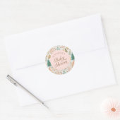 Winter Meisje Baby Shower Ronde Sticker (Envelop)