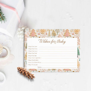Winter Meisje Baby shower Wensen voor Baby Kaart