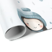 Winter Meisje Bomen en Vogels Cadeaupapier (Rol Hoek)