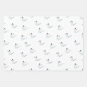 Winter Mensen Village Sneeuwman Kerstvakantie Inpakpapier Vel (Voorkant 3)