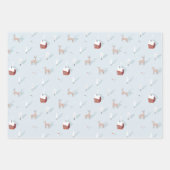 Winter Mensen Village Sneeuwman Kerstvakantie Inpakpapier Vel (Voorkant 2)