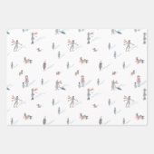 Winter Mensen Village Sneeuwman Kerstvakantie Inpakpapier Vel (Voorkant)