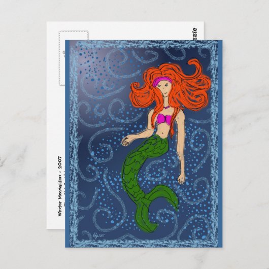 Winter Mermaiden Briefkaart (Voorkant / Achterkant)