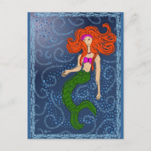 Winter Mermaiden Briefkaart