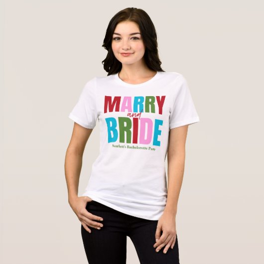 Winter Merry & Bride Squad Bachelorette Tri-Blend Shirt (Voorkant volledig)