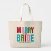 Winter Merry & Bruidsmeisjes Bruiloft Grote Tote Bag (Achterkant)