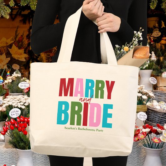 Winter Merry & Bruidsmeisjes Bruiloft Grote Tote Bag