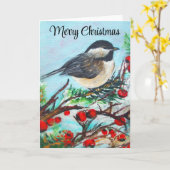 Winter Merry Kerstmis Kaart (Gele Bloem)