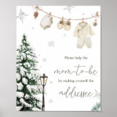Winter Merry Little Baby Clothes Envelope Station Poster (Voorkant)