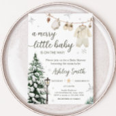 Winter Merry Little Baby Kleding Baby shower Kaart