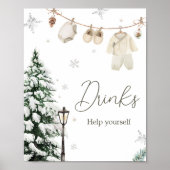 Winter Merry Little Baby Kleding Drinken Poster (Voorkant)