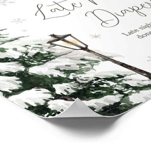 Winter Merry Little Baby Kleding Late Night Luier Poster (Hoek)