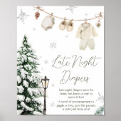 Winter Merry Little Baby Kleding Late Night Luier Poster (Voorkant)