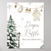 Winter Merry Little Baby Kleding Luier Raffle Poster (Voorkant)