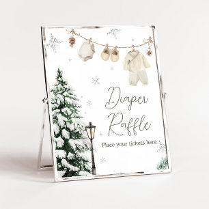 Winter Merry Little Baby Kleding Luier Raffle Poster