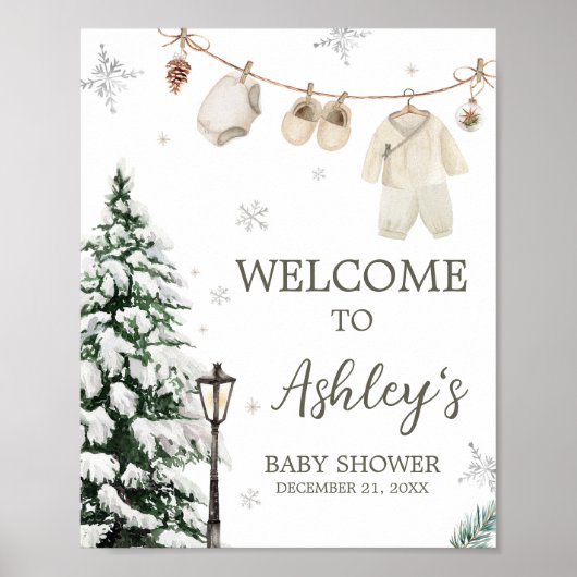 Winter Merry Little Baby Kleding Welkom Poster (Voorkant)