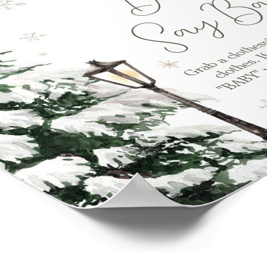 Winter Merry Little Baby Kleding Zeg geen Baby Poster (Hoek)