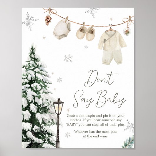 Winter Merry Little Baby Kleding Zeg geen Baby Poster (Voorkant)
