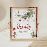 Winter Merry Little Christmas Baby shower Drinken Poster<br><div class="desc">Maak uw evenement speciaal met dit kerst Baby shower met onze leuke en mooie afdrukbare Drinken Teken met schattige Merry Little Baby shower thema. Download,  personaliseer en creëer blijvende herinneringen met deze perfecte touch voor uw vreugdevolle feest! BS983</div>