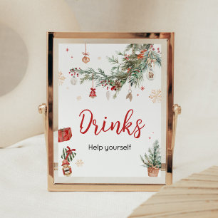 Winter Merry Little Christmas Baby shower Drinken Poster