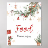 Winter Merry Little Christmas Baby shower Eten Poster (Voorkant)