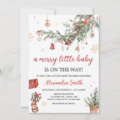 Winter Merry Little Christmas Baby shower Kaart (Voorkant)