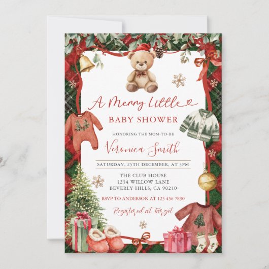 Winter Merry Little Christmas Baby Shower Kaart (Voorkant)