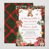 Winter Merry Little Christmas Baby Shower Kaart (Voorkant / Achterkant)