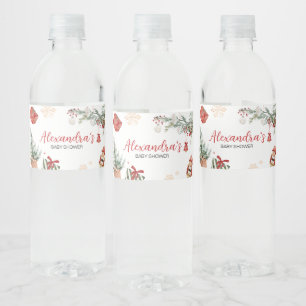 Winter Merry Little Christmas Baby shower Waterfles Etiket