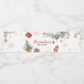 Winter Merry Little Christmas Baby shower Waterfles Etiket (Enkel label)