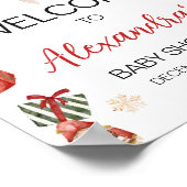 Winter Merry Little Christmas Baby shower Welkom Poster (Hoek)