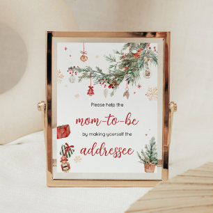 Winter Merry Little Christmas Envelope Station Poster