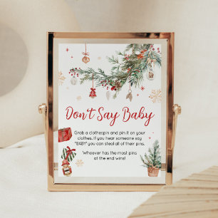 Winter Merry Little Christmas Zeg geen Baby Poster