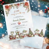 Winter Merry Puppy Baby Shower Kaart