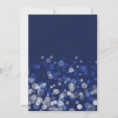 Winter met huwelijk uitnodiging Blue Bokeh (Achterkant)