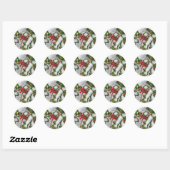 Winter - met ijs bedekte Hulst Ronde Sticker (Vel)