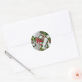 Winter - met ijs bedekte Hulst Ronde Sticker (Envelop)