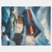 Winter, met sneeuw bedekte brug en rivier fleece deken (Voorkant (Horizontaal))