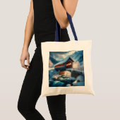 Winter, met sneeuw bedekte brug en rivier tote bag (Voorkant (product))