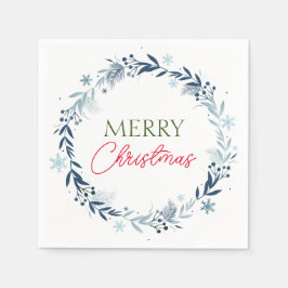 Winter met vrolijk kerstfeest servet