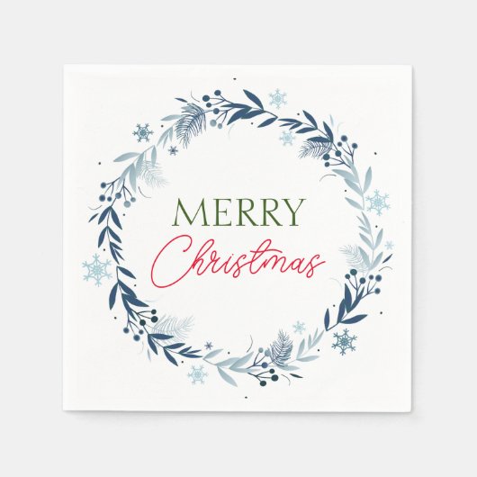 Winter met vrolijk kerstfeest servet (Voorkant)