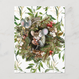 Winter Mice Kerstfeestdag Briefkaart