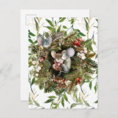 Winter Mice Kerstfeestdag Briefkaart (Voorkant / Achterkant)