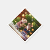 Winter Mice zingende carolen Napkins Servet (Hoek)