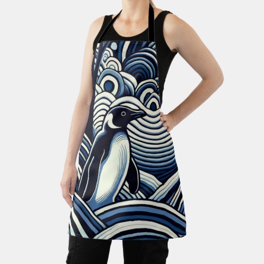 Winter Midnight Blue Abstract Shape Forest Schort (Insitu)