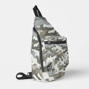 Winter Militair Camouflagepatroon Sling Bag