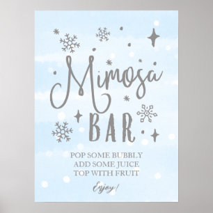 Winter Mimosa Winter Baby shower teken Poster