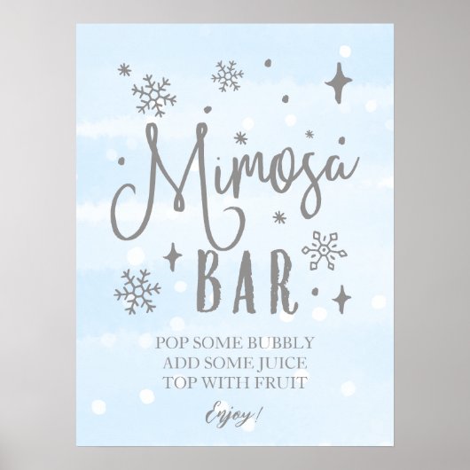 Winter Mimosa Winter Baby shower teken Poster (Voorkant)